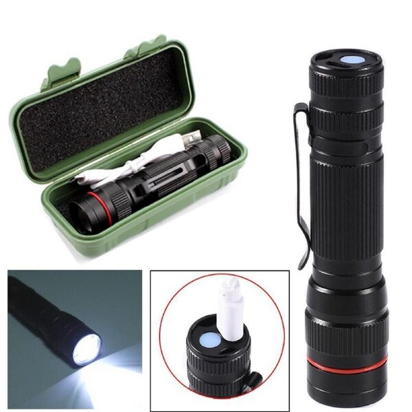 Waterproof Zoom Torch Light 990000LM LED Flashlight USB Tactical Rechargeable