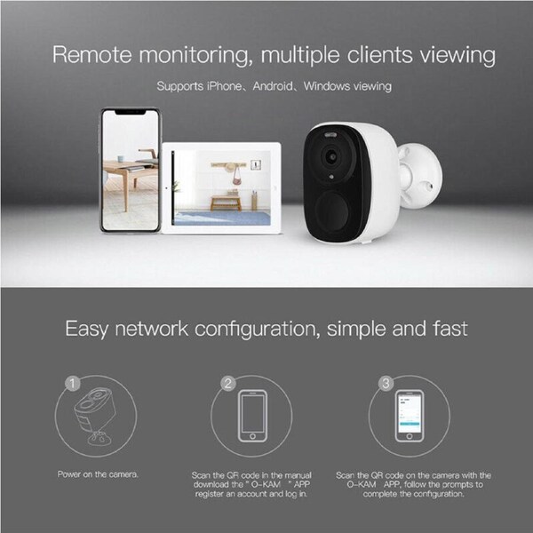 Home WIFI IP CCTV 2K Wireless Security Camera Outdoor Battery Rechargeable