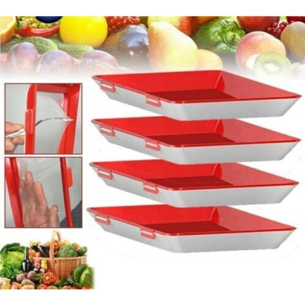 Reusable Plastic Food Fresh Storage Food Preservation Tray Plate Cover