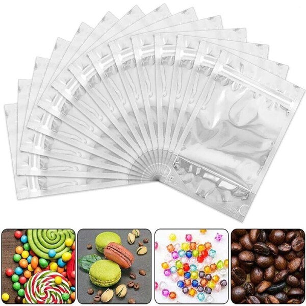 10x15cm Food Packaging Zip Seal Bags Aluminum Foil Mylar Stand Up Pouches Bags