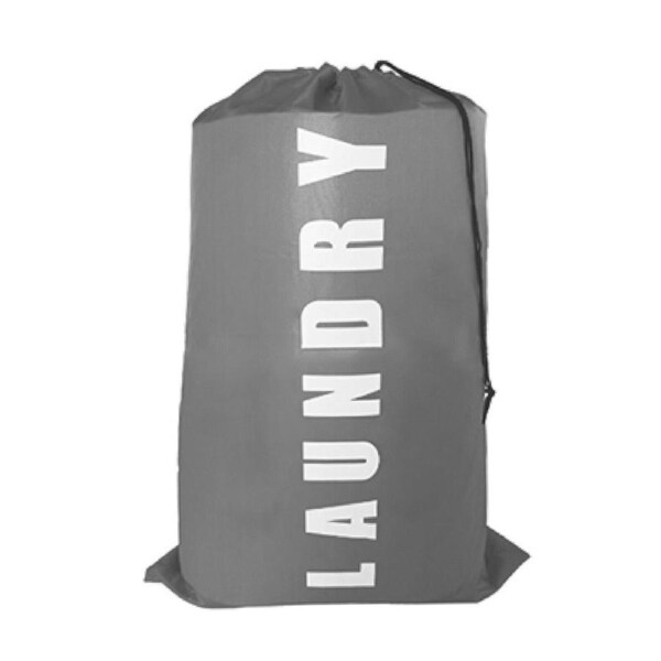 Grey Travel Dirty Clothes Large Laundry Bag Camping Drawstring Closure
