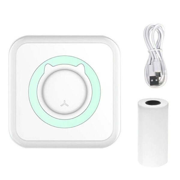 Blue Bluetooth Wireless Mini Pocket Thermal Printer Photo + Sticker Paper Notes