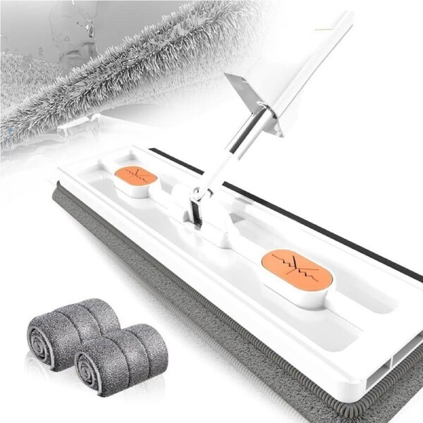 White 360oRotating Magic Self Wringing Mop Roseionly Style Large Flat Mop