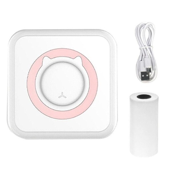 Pink Bluetooth Wireless Mini Pocket Thermal Printer Photo + Sticker Paper Notes