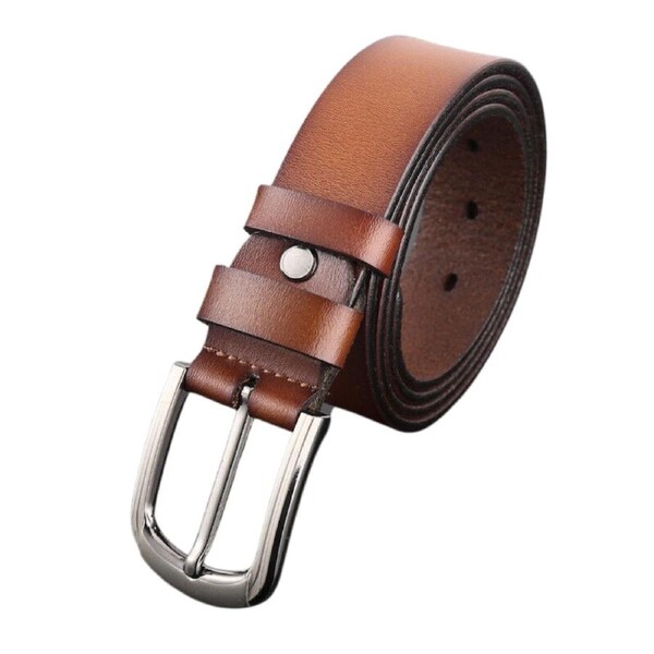 Brown 38" Leather Men's Belt Retro Trend New Quality Genuine Full Grain
