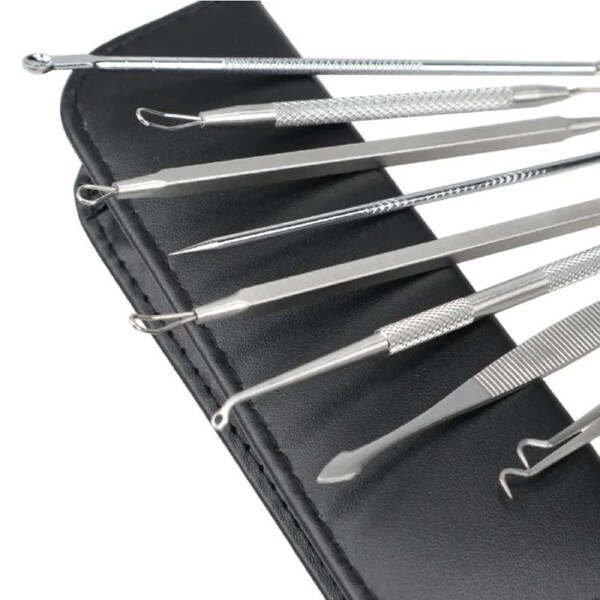 Extractor Remover 8pcs Pimple Popper Blackhead Acne Clip Needle Tweezer