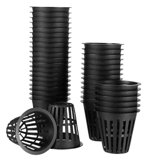 40pcs Aeroponic Hydroponics Aquaponic Mesh Pots Basket Plant Grow Net Cup