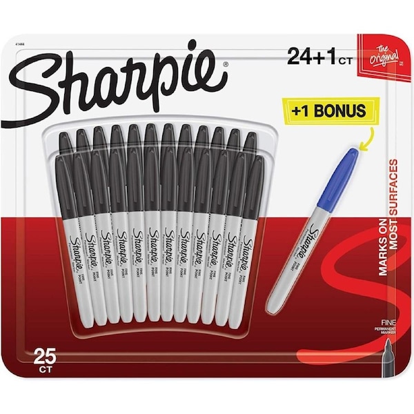 Black Permanent Sharpies Marker 24pcs Pen Fine Point
