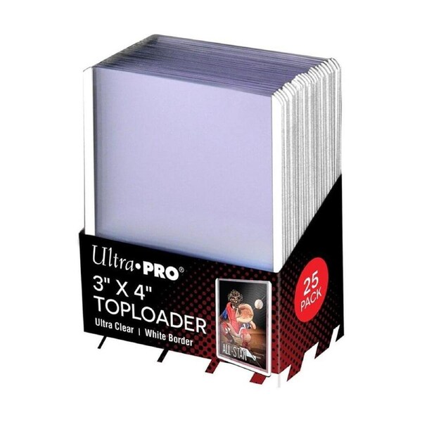 Ultra Pro - Super Premium Top Loader 3" x 4" Clear Sleeves 25-Pack - White Border