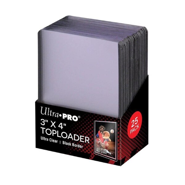 Ultra Pro - Super Premium Top Loader 3" x 4" Clear Sleeves 25-Pack - Black Border