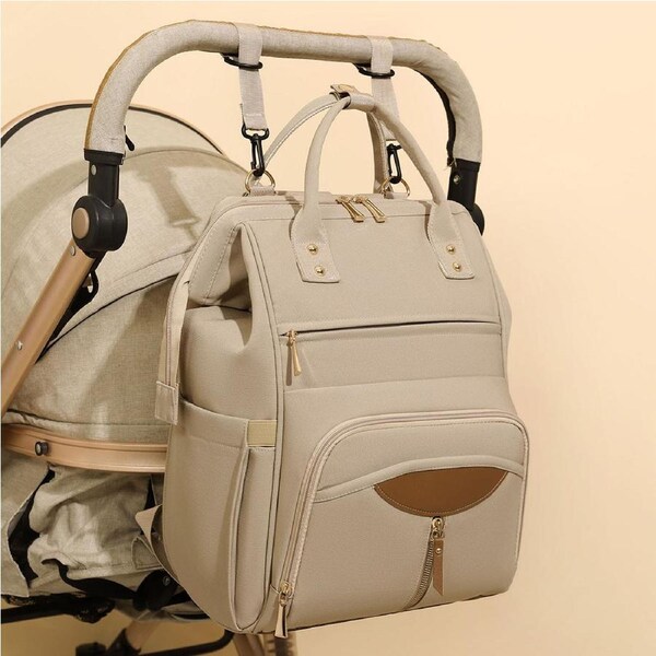 BoPeep Waterproof Baby Nappy Bag Backpack – Large & Lightweight, Khaki