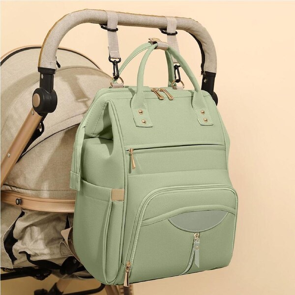 Bopeep Nappy Changing Bag Mummy Backpack Baby Diaper Bag Travel Waterproof Green