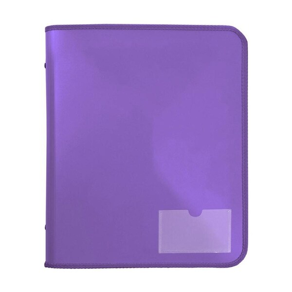 Marbig&nbsp;2 D-Ring A4 Zipper Binder 25mm w/Tech Case File Document Organiser Purple