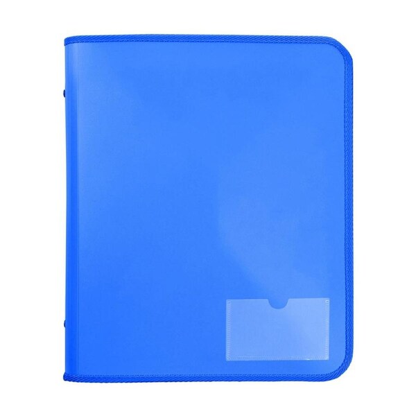 Marbig&nbsp;2 D-Ring A4 Zipper Binder 25mm w/ Tech Case File Document Organiser Blue