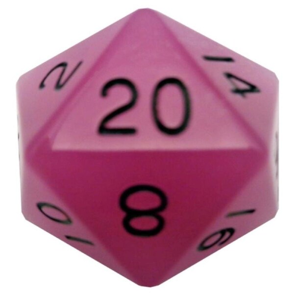 Dice - Mega Acrylic Polyhedral - d20 - Glow Purple w/ Black Numbers (MDG)