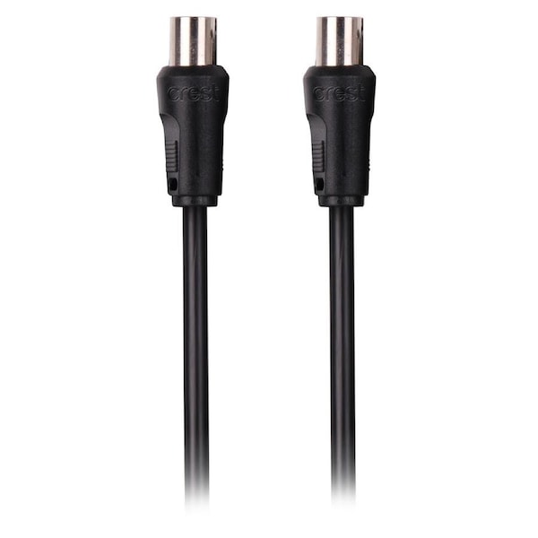 Crest 5m Dual Shield Male TV Antenna Cable Coaxial Connector For HDTV Black