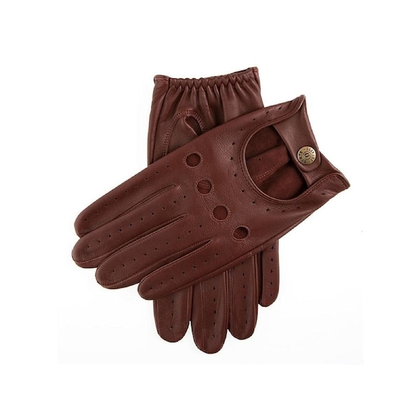 Dents Delta Mens Classic Leather Driving Gloves - English Tan Small