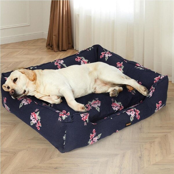 Pawz Pet Dog Calming Bed Warm Soft Plush Cushion Sleeping Kennel Mat WashableXXL Navy