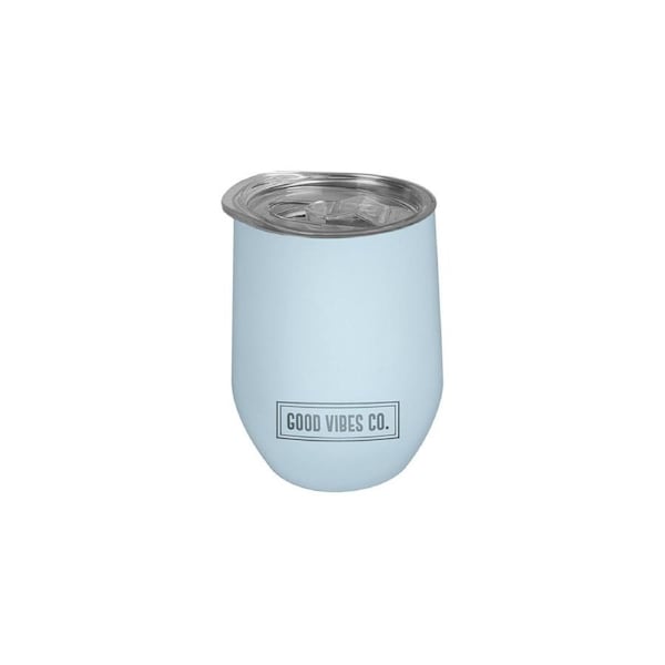 Good Vibes Outdoor Wine Tumbler Double Walled Stainless Steel 295ml Bay Blue