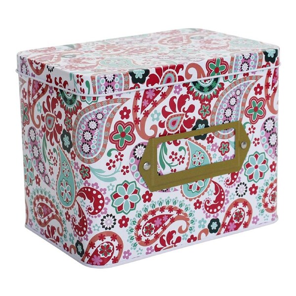 Retro Paisley 16cm Metal Tin Home/Kitchen Decorative Canister Storage Organiser