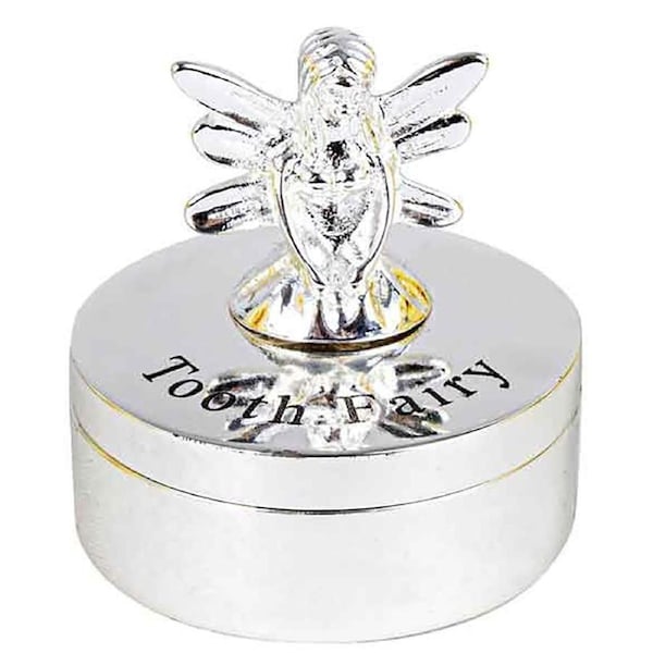 Silver Plate Tooth Novelty Baby Home/Nursery Decorative Keepsake Box Gift