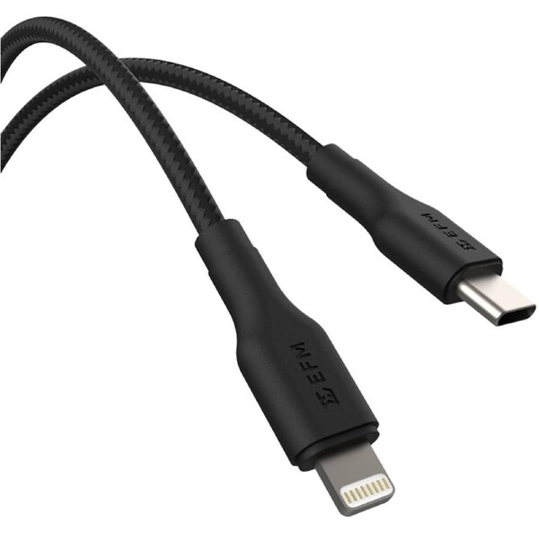 [EFCASAE938BLA] EFM 2m USB-C to Lightning Braided Cable for Apple Devices, MFI Certified
