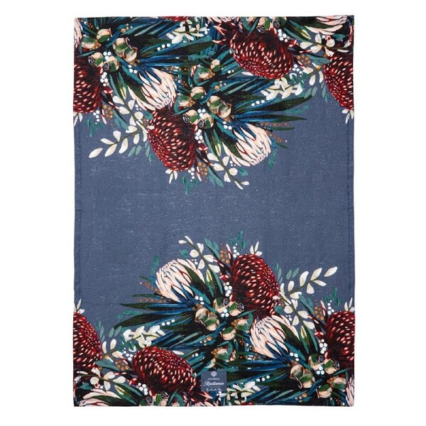 Ashdene Linen 70x50cm Radiance Midnight Kitchen Towel Drying Cloth Rectangle BLU