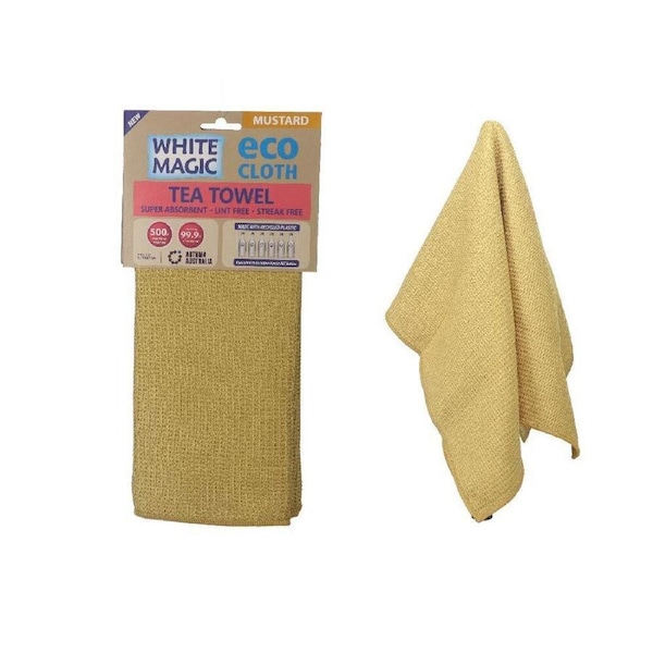 White Magic Microfibre 70x50cm Eco Cloth Tea Towel Single Cleaning/Drying MSTRD