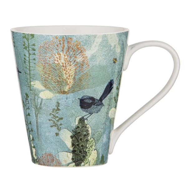 Ashdene New Bone China 400ml Enchanting Banksia Coffee Mug Drinking Cup Green