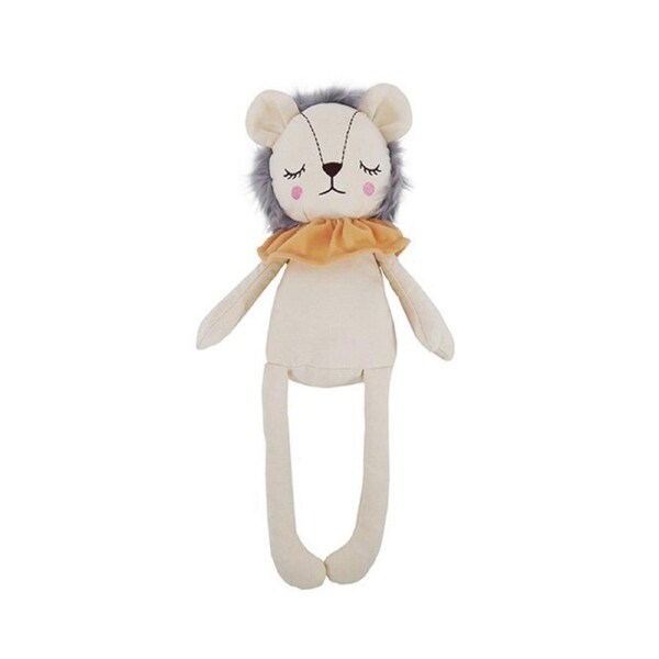 Rosewood Mrs Sleepy Lion Animal Plush Pet Dog Interactive Toy w/ Squeaker White