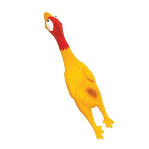 Rosewood Jolly Doggy Chicken Large Pet Dog Interactive Fun Fetch Play Toy Yellow
