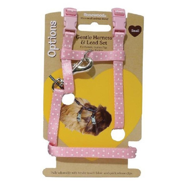 Rosewood Polka Dot Neck:14-20cm Chest:18-28cm Adjustable Harness & Lead Sml Asst