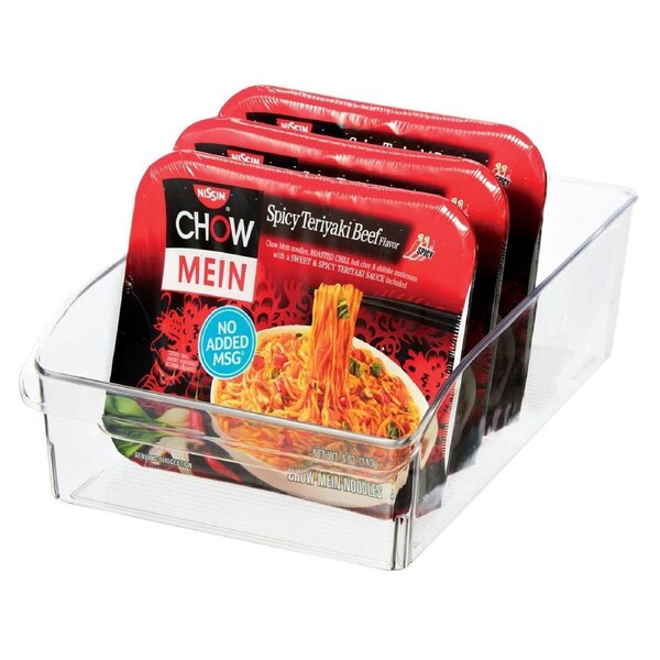 Oggi 36x20cm Storage Bin Food Pantry/Fridge Organiser w/Finger Grip Handle Clear