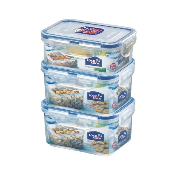 3PK Locknlock Airtight Classic Stackable Lunchbox Food Storage Container Set