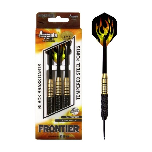 12pc Formula Sports 24g Frontier Black Brass Barrels Darts Tempered Steel Points