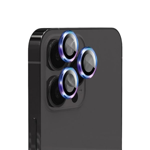 EFM Camera Lens Armour for iPhone 15 Pro/15 Pro Max, Rainbow Nirvana [EFSGCLAE6088RBW]