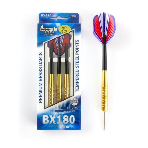 12pc Formula Sports BX180 Premium 22g Brass Barrel Darts Tempered Steel Tip