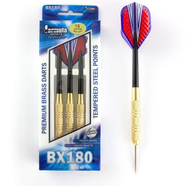 12pc Formula Sports BX180 Premium 21g Brass Barrel Darts Tempered Steel Tip
