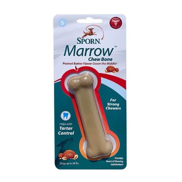 Sporn Small Peanut Butter Flavour Dog Marrow Bone Toy