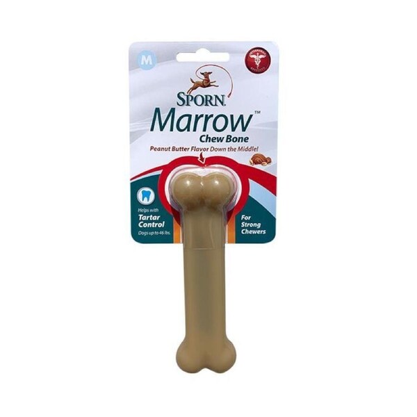 Sporn Medium Peanut Butter Flavour Dog Marrow Bone Toy