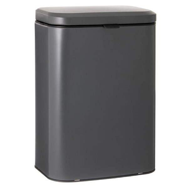 Ladelle Essentials Stainless Steel Rubbish Bin Trash Can 8L/31cm Charcoal