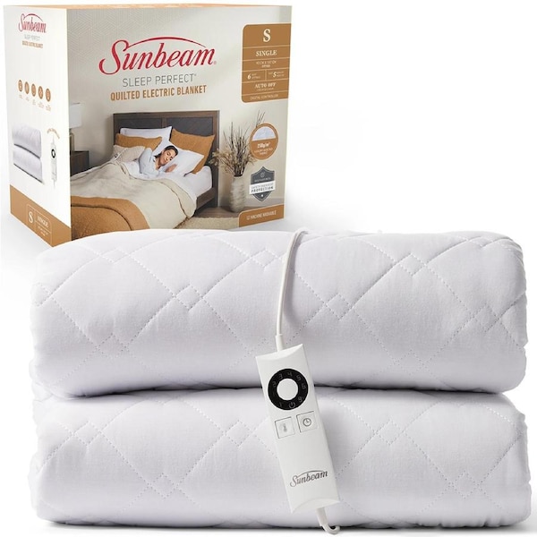 Sunbeam Fitted Size Single Premium Auto Shut Off Electric Blanket Sleep Perfect