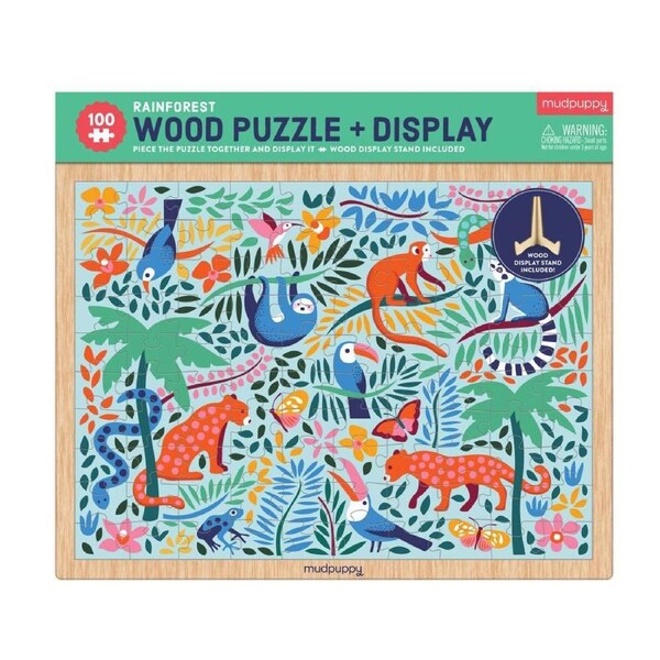 100pc Mudpuppy Jigsaw Wood Puzzle & Display 30x23cm Rainforest Kids Game 3y+