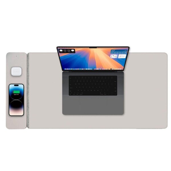 ChargeCore Wireless Charging Desk Mat 68cm - 15W Fast Charge - Spill-Proof & USB-C