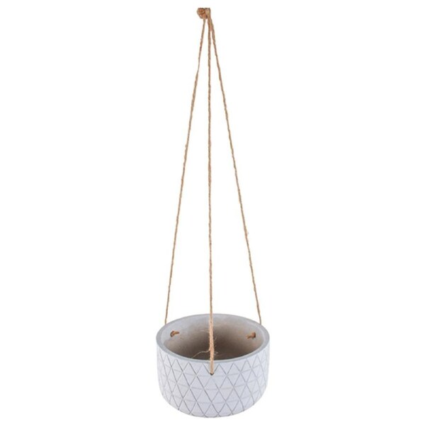 Maine & Crawford Destiny Hanging 19cm Cement Pot Planter Plant/Flower White