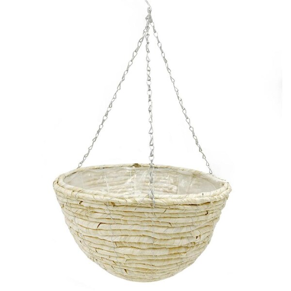 Yard Master 40x40cm Hanging Basket Planter Flower/Plant Pot Decor Round Natural
