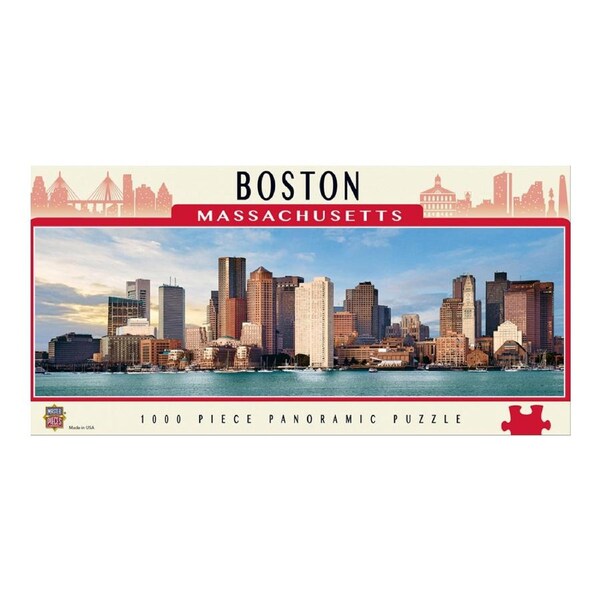 1000pc Masterpieces Puzzle City Panoramic Boston Jigsaw Tabletop Game 33x99cm