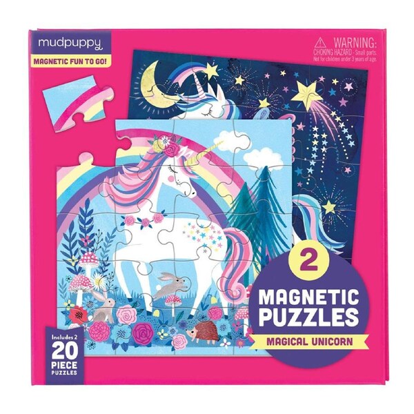 20pc Mudpuppy Magnetic Jigsaw Puzzle 17x17cm Magic Unicorn Kids Play Game 3+