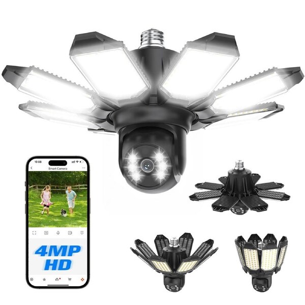 Advwin Garage Light Wireless Outdoor Security Camera with 1200 lumens, PIR Motion Alarm, 2-Way Audio