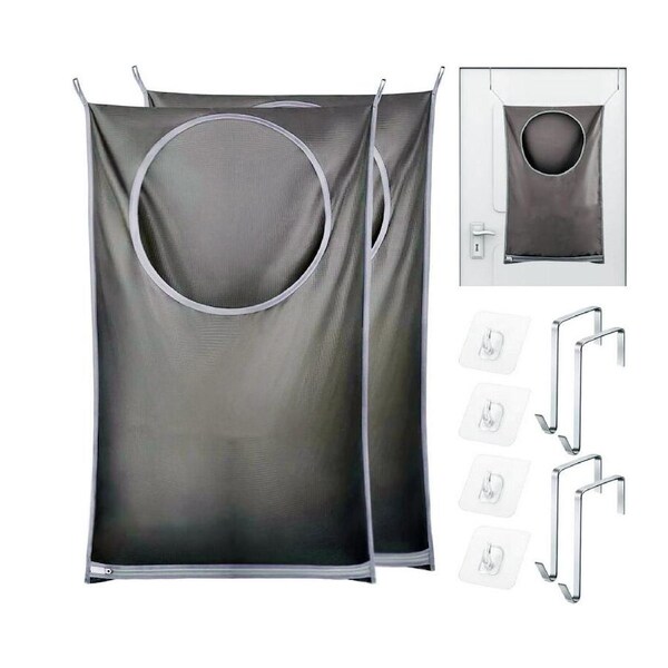 2 Pcs Wall-Hanging Laundry Bag Hanging Storage Bag Laundry Basket With Zipper